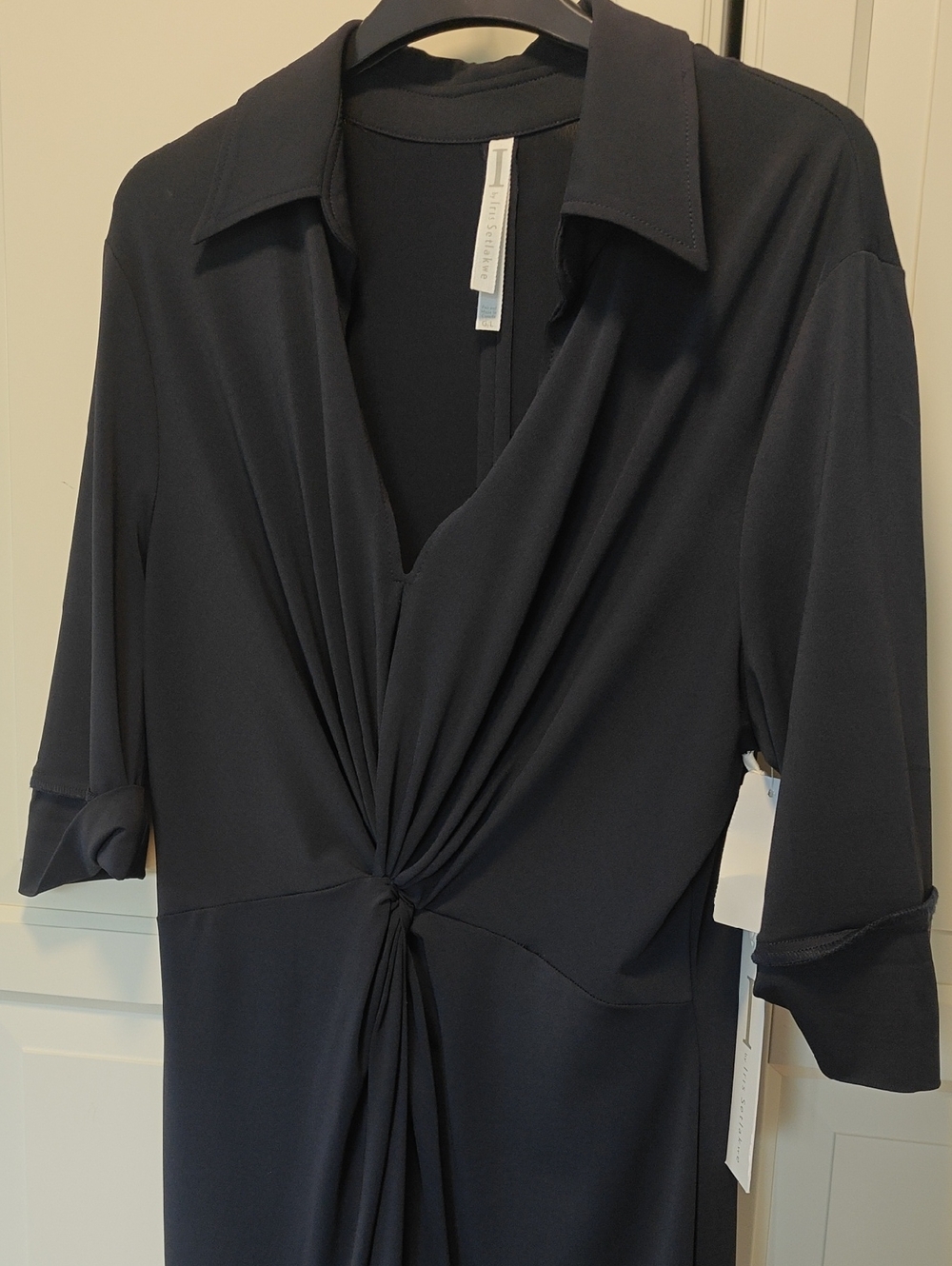Iris Setlakwe Black Dress with Subtle Tag Detail